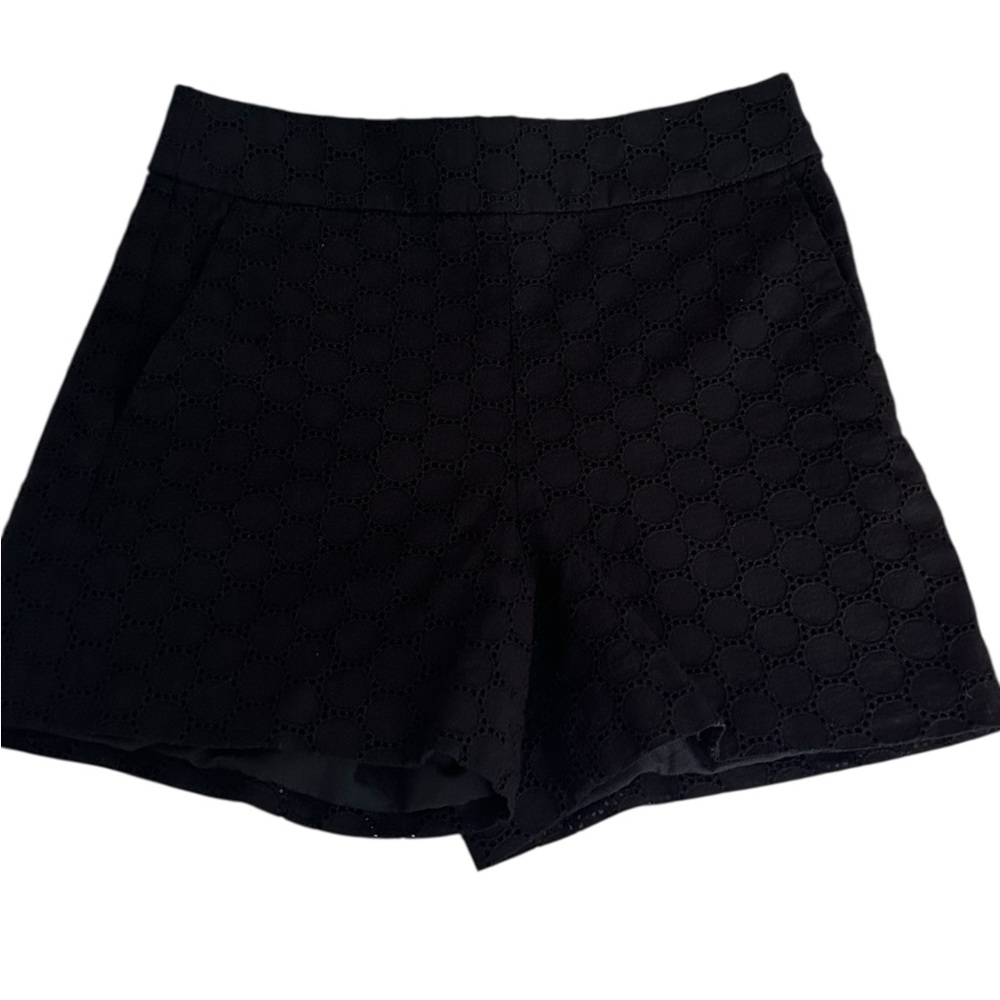 J. Crew Black Eyelet High Waist Shorts
